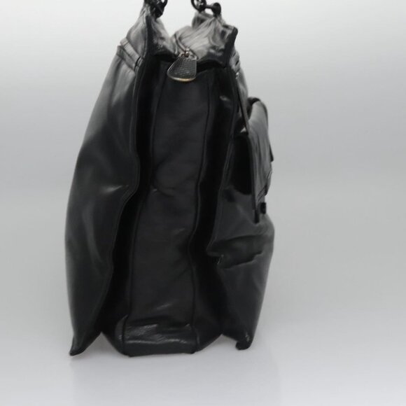 BOTTEGA VENETA Chain Hand Bag Leather Black Auth bs22135 - Picture 5 of 16